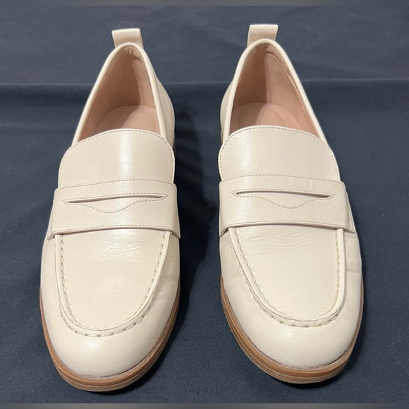 Cole Haan Grand 360 Cream Preppy Quiet Luxury Penny Loafers Ivory Slip-On Flats - Picture 2 of 9